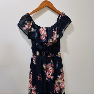 Abercrombie & Fitch Off Shoulder Ruffle Floral Maxi Dress